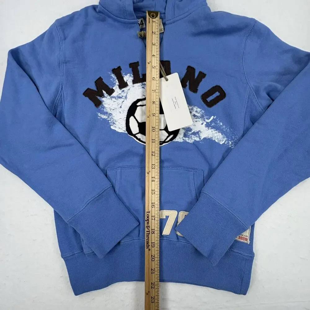 BB Vintage Hoodie Kids 2T Blue Milano Soccer Ball Graphic '78 Fleece Pullover